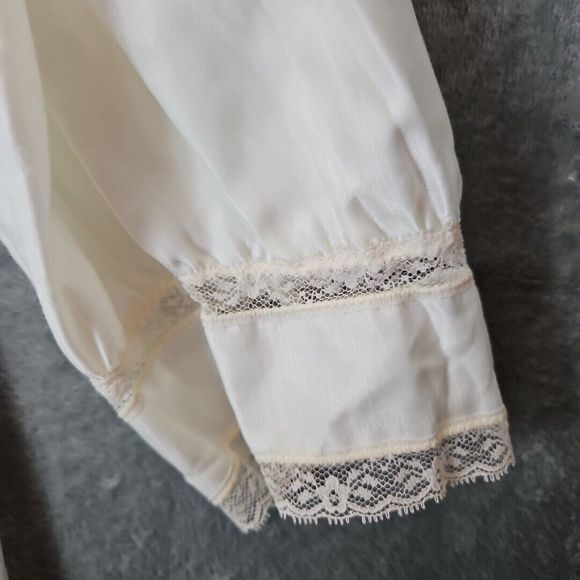 Vintage Barbizon Long Ivory Nightgown Lace Trim Size M Victorian Retro Romantic - Picture 3 of 12